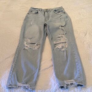 Abercrombie & Fitch Distressed Light Blue Boyfriend Jeans